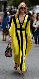 Nyfw Spring 2015 Street Style Yellow And Black Kaftan Dress Fashion Yellow Fashion Fashion Week
