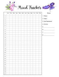 free printable mood tracker 4 mood tracker charts