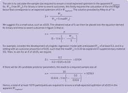 Calculating The Sample Size Required For Developing A Clinical Prediction Model The Bmj