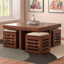 Collection by very cool finds. Derby Wooden Coffee Table With 4 Stools Decornation