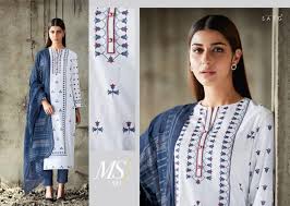 This colorful combination of goldenrod, vermillion, dark blue and dutch white brings to life this artsy and creative design for an online archive of musical works. Catalogue Mart Presents Sarg Marisol Cotton Slub Blue White Combination Special Suits Catalog Online Catalogue Mart