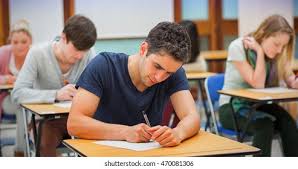 man in exam