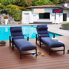 Hanover accessories windham adjustable sling chaise lounge patio chair. Lokatse Home Outdoor Patio Chaise Lounge Chair With Adjustable Backrest And Arms Metal Lounger Furniture All Weather Blue Buy Online In Grenada At Grenada Desertcart Com Productid 144654191