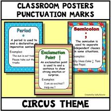 punctuation marks circus theme anchor charts posters