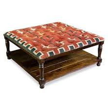 Distressed leather tufted ottoman coffee table: Mtn Ray Red Rustic Wood And Kilim Large 40 Square Cocktail Ottoman Kilim Ottoman Ottoman Cocktail Ottoman