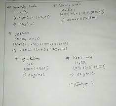 1 Calculate The Molecular Mass Of The Following A Baking Soda B Washing Soda C Gypsum D Brainly In