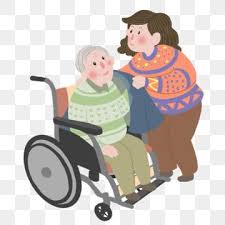 Wheelchair Clipart Hand Painted Cartoon Take Care Of Wheelchair Grandfather Middle Aged Woman Babysitter Daughter F Cartoons Png How To Draw Hands Hand Painted