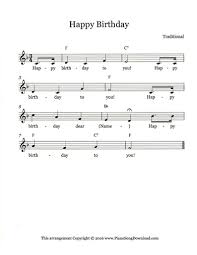 Happy Birthday Free Lead Sheet With Melody Lyrics And Chords