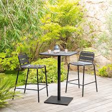 Table Haute De Jardin Phuket Graphite En 2020 Table Haute Table De Jardin Mange Debout Exterieur