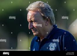 Cardiff City manager Neil Warnock arrives at the ground with his wife Sharon  Warnock Stock Photo