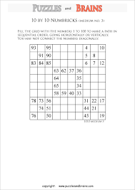 Identify the number of 1s, 10s or 100s in a 3 digit number, and say what the value of each digit is write 3 digit numbers in expanded form, e.g. Printable 10 By 10 Medium Level Numbrix Logic Puzzles For Kids And Adults