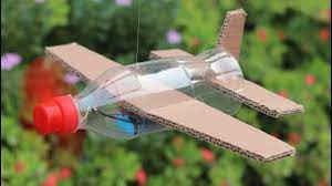 How To Make Flying Airplane Using Cardboard And Coke Bottle Youtube