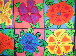They are large, often extending off the page, colorful and slightly. 3rd Grade Georia O Keeffe Flowers Elementary Art Projects Flower Art Classroom Art Projects
