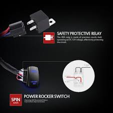 This makes it very easy to see your switches at. Car Electronics Cables Wiring Kits Universal 5pin Blue Led Light Bar Rocker Switch Toggle Wiring Harness Relay Auto Parts And Vehicles