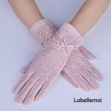 New Anti-uv Pink Lace Glove Womens Short Glove Drive Gloves - Etsy Israel