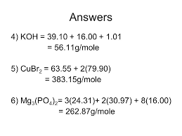 Molar Mass Molarity Molar Mass Mass In Grams Of One Mole Of An Element Or Compound Numerically Equal To The Atomic Weight Of The Element Or The Sum Ppt Download