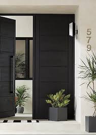 Modern minimalist design of the exterior colour paint that has black door can add the beauty inside the modern house design ideas that make it seems great main entrance door design. Chilewich Black And White Floor Mat Reviews Cb2 Black Exterior Doors Beautiful Front Doors Modern Front Door
