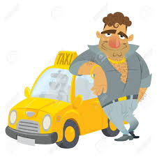 Cartoon Taxi Driver Humorous Character With His Yellow Car Spon Driver Taxi Cartoon Humorous Car Lustige Bilder Bilder Lustig