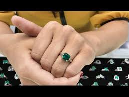 The ring attaches in the square hole on the bottom of the base. Emerald Rings At Best Price In India