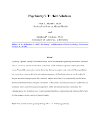 Psychiatry's Turbid Solution