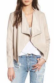 Bb Dakota Peppin Drape Front Faux Leather Jacket Nordstrom Womens Tops Faux Leather Jackets Streamlined Jacket