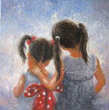 Two Sisters Art Print Two Girls Loving Sisters Childrens Etsy Sisters Art Girls Bedroom Art Art