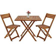 deuba salon de jardin pliant style bistrot avec 2 chaises et 1 table en bois d acacia avec images table et chaises table et chaises de jardin table de jardin pliable