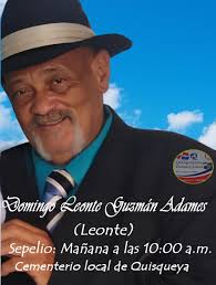 Actualización sobre el sepelio de Domingo Leonte Guzmán Adames, padre del  expelotero Joel Guzmán QUISQUEYA -Los restos del señor Guzmán Adames están  siendo velados en la Funeraria Municipal de Quisqueya, donde familiares