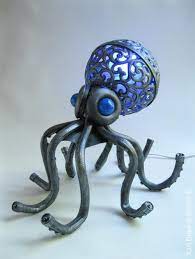 octopus lamp made from found objects octopus lamp octopus mood lamps