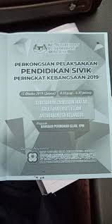 As informed, civic education needs to be integrated in 5 taught subjects (b. Perkongsian Pelaksanaan Pendidikan Sivik Peringkat Kebangsaan 2019 Pada 15 Oktober 2019 Pejabat Pendidikan Daerah Kota Kinabalu