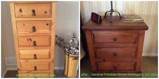 Drying time varies based on the size and nature of your project as well as the environment it's located in. Brown Mahogany Gel Stain By General Finishes On Old Pine Dresser Diy Wood Stain Staining Wood Redo Furniture