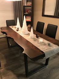 Douglas Fir Live Edge Table By Cask Woodworking At Private Residence Edmonton Canada Edmonton Live Edge Kitchen Table Live Edge Table Douglas Fir