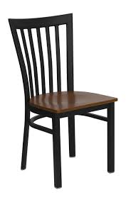 Flash Furniture 2 Pk Hercules Series Black School House Back Metal Restaurant Chair Cherry Wood Seat Deta Metal Dining Chairs Metal Chairs Metal Restaurant
