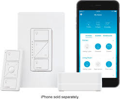 Lutron Caseta Wireless Smart Lighting Dimmer Switch Starter Kit White P Bdg Pkg1w R3 Best Buy