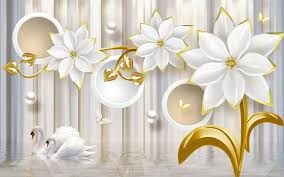 Our 3d models marketplace was launched in february 2004, and now we are one of the world's largest providers of high quality 3d content. Swans And White Flowers 3d Wall Background 8 Png Elements With Transparent Background Two White Swans Png With Transparent Background