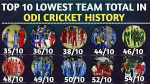 Get live cricket scores at our free livescores website. Top Lowest Team Total In Odi Cricket History Lowest Team Score In Odi Cricket History Youtube