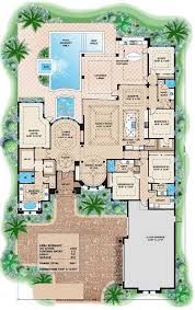 Luxury Style House Plans 3800 Square Foot Home 1 Story 4 Bedroom And 4 3 Bat Mediterranean House Plans Mediterranean Style House Plans Beach House Flooring