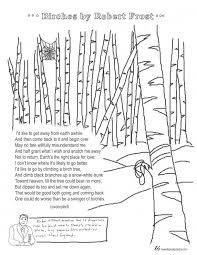 Coloring Page Poems Birches By Robert Frost Birches Robert Frost Robert Frost Poems