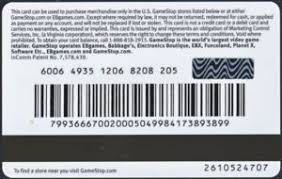 Scratched gamestop gift card back side. Gift Card Old Logo Type 1 25 Gamestop United States Of America Black Logo Col Us Gstop 070a