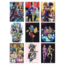Wernerk Anime Jojo S Bizarre Adventure Part 5 Golden Wind Character Poster Hanging Paintings Wall Art Fabric Poster Manga Cool Wall Decor 9pcs Amazon In Home Kitchen Womfui jojo's bizarre adventure posters manga decor live room bedroom anime canvas wall art print 8 pcs 11.5x16.5 inch. golden wind character poster hanging