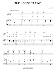 Billy Joel The Longest Time Sheet Music Notes Chords Download Printable Piano Duet Sku 163427