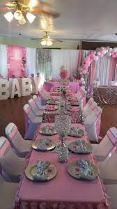 These clever and cheap baby shower ideas will help you to throw a memorable baby shower the mama will love. Pink And Silver Decor Baby Shower Princess Baby Girl Shower Themes Girl Baby Shower Decorations