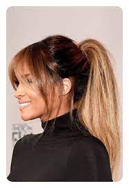 97 Amazing Ponytail With Bangs Hairstyles Pony Hairstyles Medium Length Hair Styles Hair Lengths
