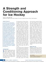 conditioning approach for ice hockey