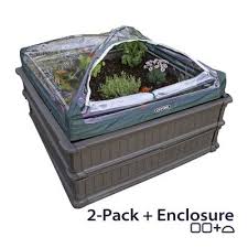 Herstera urban planter 39.3 in. Raised Garden Bed Kit 2 Beds 1 Enclosure