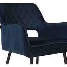 Blue velvet chair *see offer details. Velvet Dining Chair Mika Blue With Arm Luxury Velvet Style Furnwise