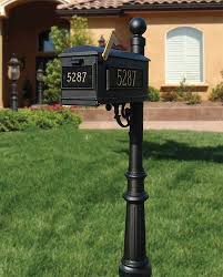 Tired of having your amazon packages delivered to the neighbors? Personalized House Number Mailbox And Post With Scroll Bracket Decorative Finial And Base