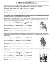 Start studying genetic mutations pogil. X Men Genetics Docx Name Diya Tharun Period 3 X Men Genetic Mutations Suppose That The Base Sequences Below Is Found In A Normal Non Mutant Human And Course Hero