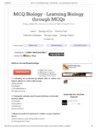 Multiple choice questions and answers on animal cell culture and regulation. Mcq On Animal Biotechnology Mcq Biology Learning Biology Through Mcqs Vaccines Medical