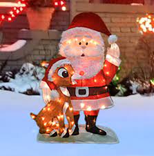 Simply plug it in and watch it come to life. Northlight 32 Lighted Waving Santa Claus And Rudolph Christmas Outdoor Decoration Reviews Wayfair